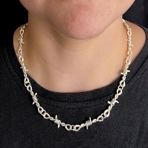 Barbed wire necklace sterling silver outlet