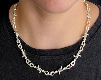 Barbed wire necklace - sterling silver 925