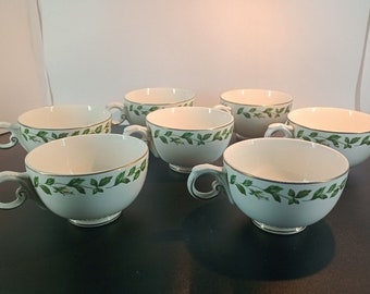 Superior hall quality dinnerware "cameo rose" set of 8 teacups (1 chipped)