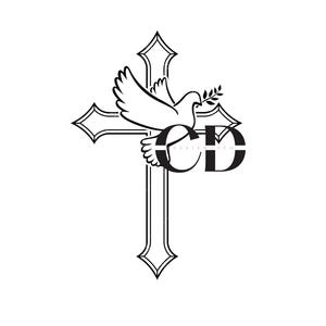 Kreuz mit Taube png, jpg, digitaler Datei download Skalierbare Vektor Kunst Plotter Cricut Silhouette Schnitt datei zum Selbermachen