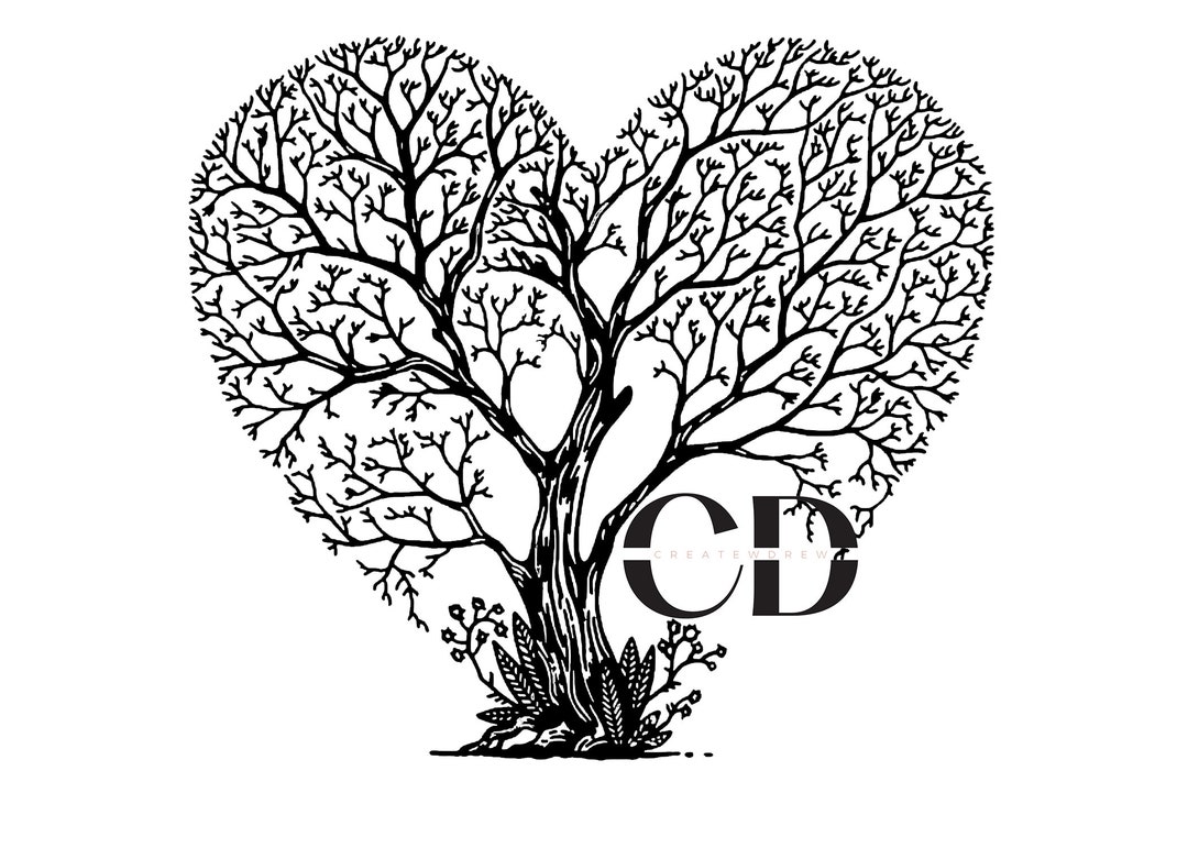 Heart Tree Png, Jpg, Digital File Download Scale-able Vector Art ...