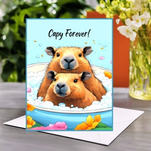 Niedliche Capybara Happy Paar Karten für alle Gelegenheiten. T