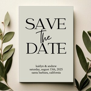 Black & Grey Modern Minimalistic Save The Date