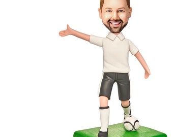 Casual Soccer Sports Men's Custom Bobblehead Engraved with Text