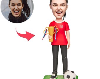 Soccer Champion Custom Bobblehead Engraved with Text