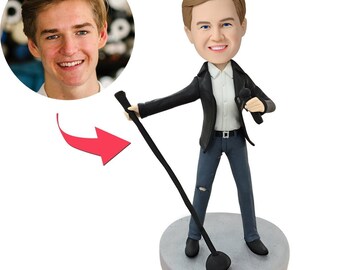 Lead Singer Custom Bobblehead With Engraved Text
