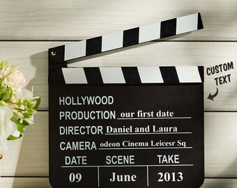 Personalized Film Plaque Custom Engraved Openable Film Clapper Plaque Gift for Lover