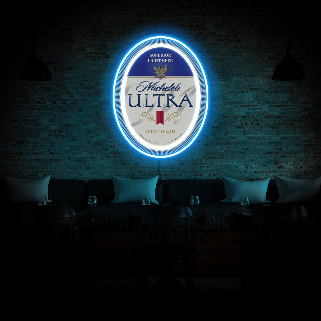 Michelob Ultra Neon Sign, Michelob Ultra Logo Lighted, Michelob Ultra