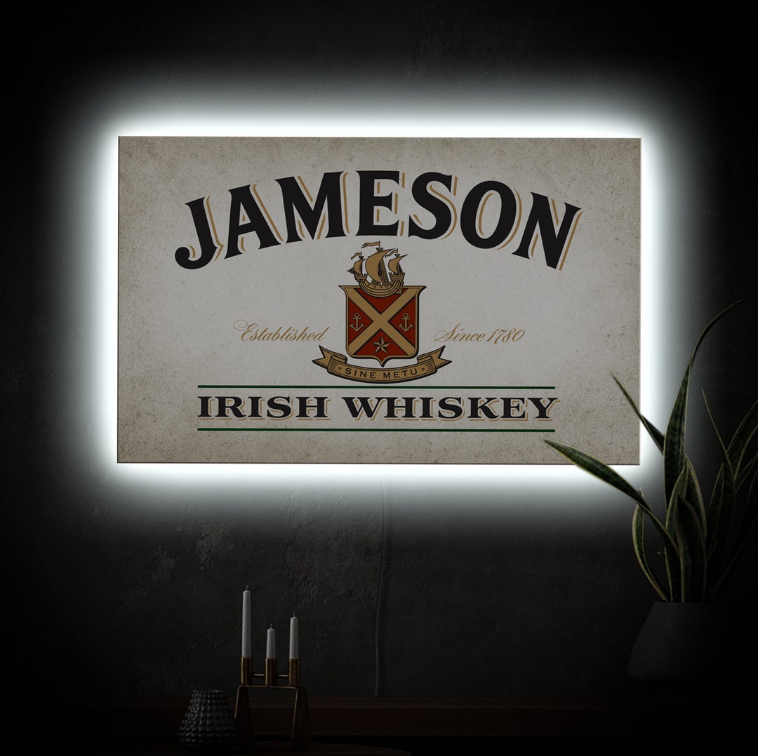Jameson Neon Sign Jameson Whiskey Label Jameson Logo Light Etsy