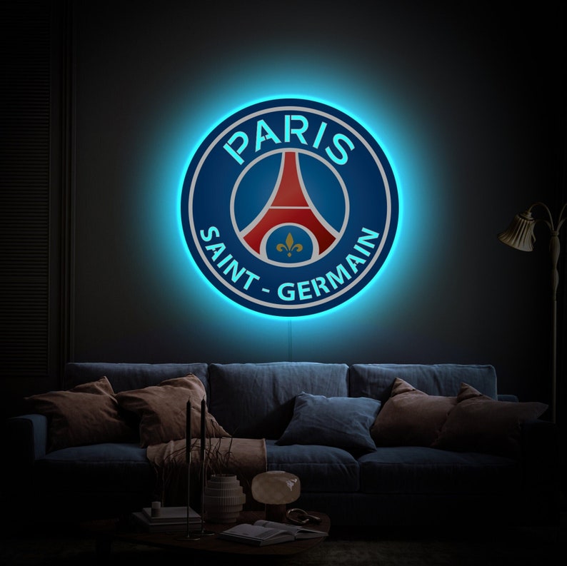 Paris Saint Germain Led Sign, FC Psg Neon Sign, Psg Logo Lighted, Psg