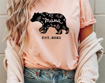 Mama Bear Shirt, Custom Mama Bear Sweatshirt, Mama Est Sweatshirt, Personalized Mom Sweatshirt, Mothers Day Sweatshirt, New Mom Tee