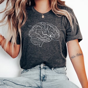 Brain Anatomy Shirt, Funny Nurse Shirts, Nursing School Shirt, Nursing Student Anatomical Layout Brain, Sarcastic t-shirt