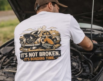 Camiseta "No está roto, es tiempo de unión" / Gráfico de reparación vintage