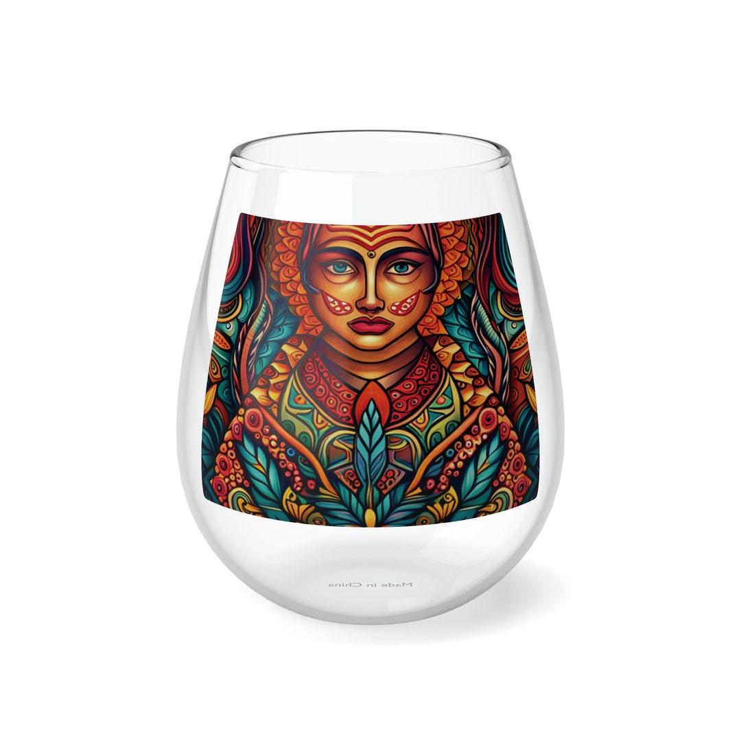 Yucatan Woman Stemless Wine Glass 11.75oz Etsy