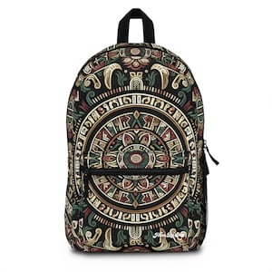 Tribal Medallion Backpack - Aztec Inspired, All Over Print Bag, Ethnic Travel Daypack, Boho School Bookbag, Southwest Hiking Knapsack