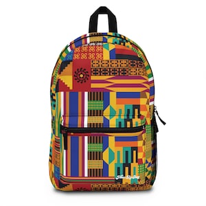 Mochila con estampado africano, bolso de viaje con estampado tribal, mochila escolar étnica, mochila bohemia, regalo único para los amantes de los viajes, accesorios para mochileros