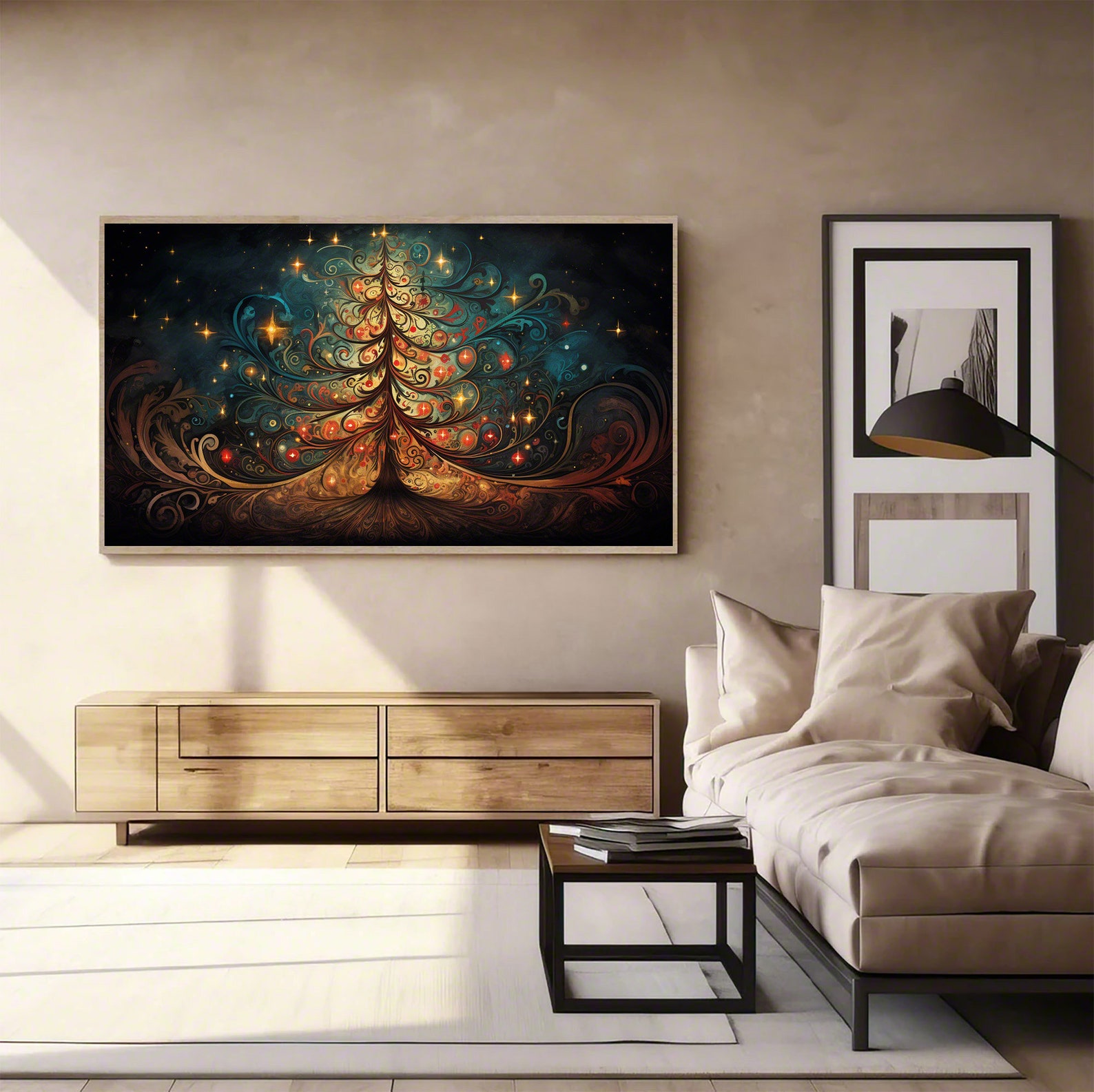 Abstract Christmas Tree TV Frame Christmas Tree TV Frame Christmas