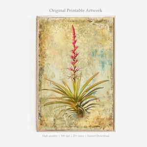 Tropical Bloom PRINTABLE Art | Vintage Botanical Illustration | Exotic Plant Wall Art |