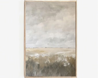 Neutral Tones Field PRINTABLE Art | Minimalist Wall Art | Abstract Landscape Painting | Modern Farmhouse Decor | Serene Nature Art