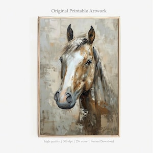 Horse Portrait | Printable Equine Art | Abstract Horse Painting | Modern Horse Wall Decor | Horse Painting