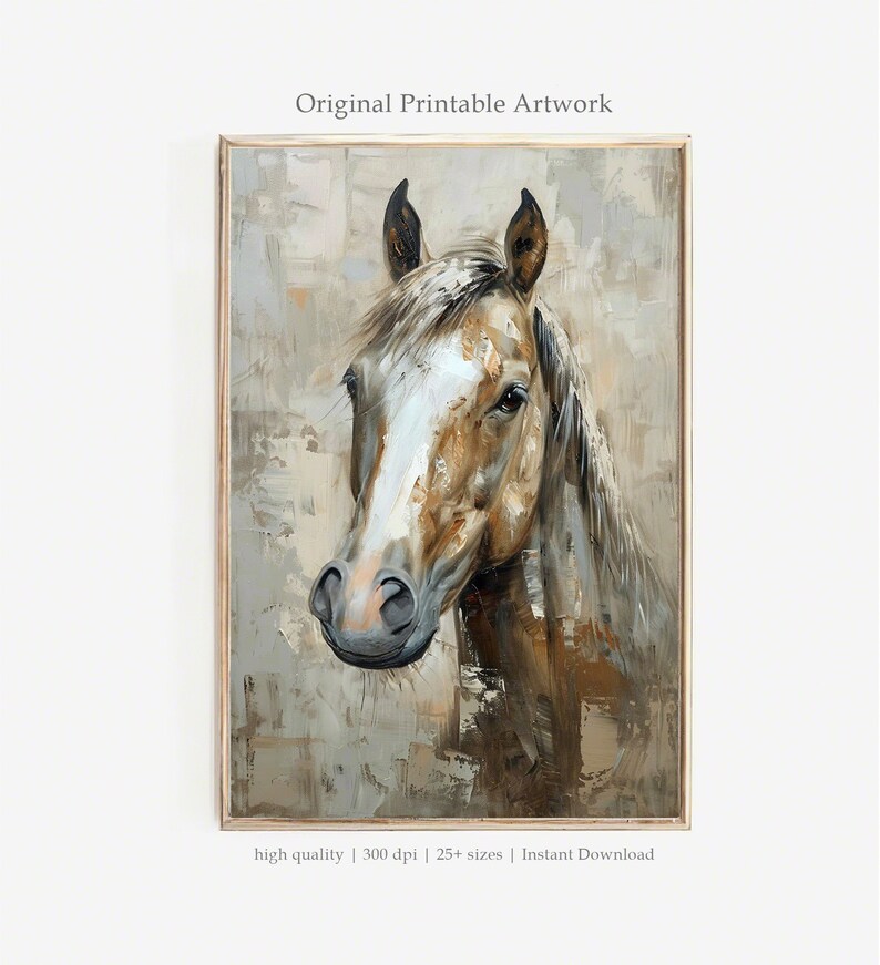 Horse Portrait Printable Equine Art Abstract Horse Painting Modern ...