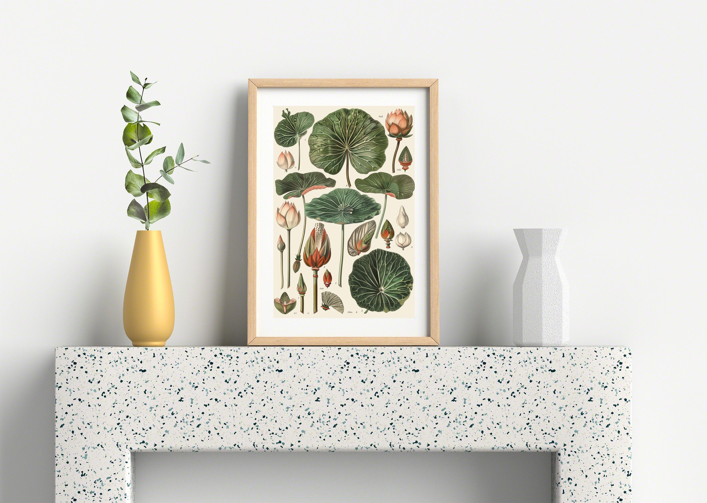Vintage Lotus PRINTABLE Art | Botanical Illustration Wall Art | Antique ...