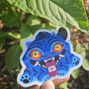 Derpy Tiger Sticker | KPOP DEMON HUNTERS Mascot Adorable Decal | Fan Art of Netflix&#39;s Viral Hit Movie, For Water Bottles, Journals, Laptops