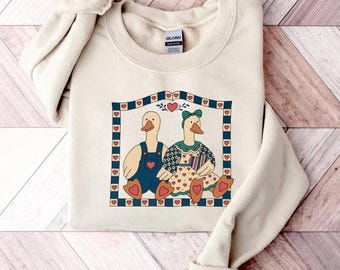 VINTAGE GÄSE SWEATSHIRT, Küche Gans Shirt, Cottagore Farm Gans Shirt, Retro 90er Jahre Gans Liebhaber Sweatshirt Geschenk, Oma Sweatshirt Geschenk