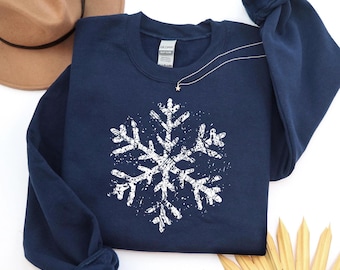 SNOWFLAKE WINTER Christmas Sweatshirt, Christmas Snowflake Sweater, Snowflake Christmas Hoodie, Women Christmas Sweater, Winter Sweatshirt