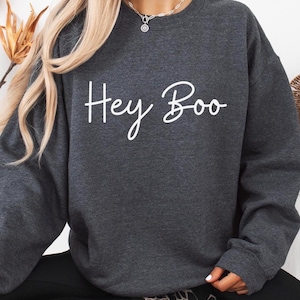 HEY BOO HALLOWEEN Sweatshirt, Ghost Sweatshirt, Hey Boo Shirt, Hey Boo Sweatshirt, Halloween Sweater