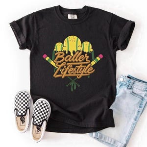 BALLER LIFESTYLE YOUTH Baseball Shirt, Kids Baller Lifestyle Baseball Tshirt, Back To School Baseball Tee, Baseball Team Group Shirts Gift