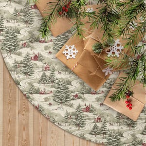 VINTAGE CHRISTMAS TREE Skirt, One Size, Holiday Home Decor, Festive Xmas Tree Decoration, Rustic Tree Skirt, Farmhouse Christmas Decor,