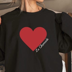 La Chamade SWEATSHIRT, La Chamade Sweater, Heart Sweater, Heart Sweatshirt, French Valentine’s Day Heart Shirt, Heart Sweater