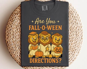 COMFORT COLORS TEACHER Halloween Shirt, Are You Falloween Directions Lions Shirt, Funny Teacher Halloween Tshirt, Teacher Halloween Tee Gift