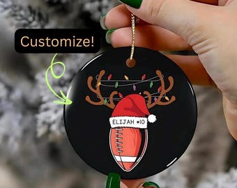 AANGEPASTE VOETBALORNAMENT, gepersonaliseerd voetbalornament, vakantieornament cadeau voor voetballer, kerstcadeau voetbalcoach