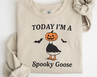 SUDADERA DE GANSO ESPELUZNANTE, Camiseta de Halloween "Hoy soy un ganso espeluznante", Regalo de Halloween para amantes de los gansos, Camiseta "Hoy soy un ganso serio"