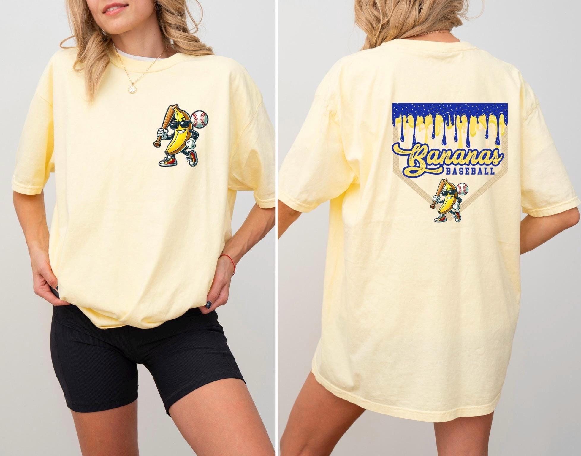 COMFORT COLORS BANANAS Baseball Shirt, Ice Cream Baseball Drip Shirt, Banana Baseball Ice Cream Tshirt, Baseball Drip Ice Cream Shirt Gift