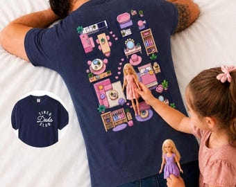 Komfortfarben MÜDE DADS CLUB Shirt, müder Vater der Mädchen Shirt, Papa Puppenhaus Spielmatte Shirt, Faules Papa Shirt, einzigartiges Vatertagsgeschenk für Papa