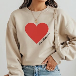 LA CHAMADE SWEATSHIRT, La Chamade Shirt, Heart Sweatshirt, French Valentines Day Shirt, Valentines Day Outfit, Valentines Day Gift For Her