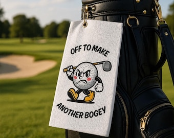 Golf Towel - Angry Golf Ball | Golf Towel | Funny Golf Towel | Golf Gift for Him | Golf Accessory | Golf Towels