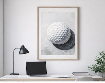 Stampa artistica da parete moderna sul golf / Poster minimalista con pallina da golf / Decorazione da golf / Arte da ufficio sul golf / Arte da parete per caverne maschili / Regalo per golfisti / Poster sul golf