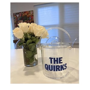 Acrylic 1 1/2 qt double wall ice bucket - last name