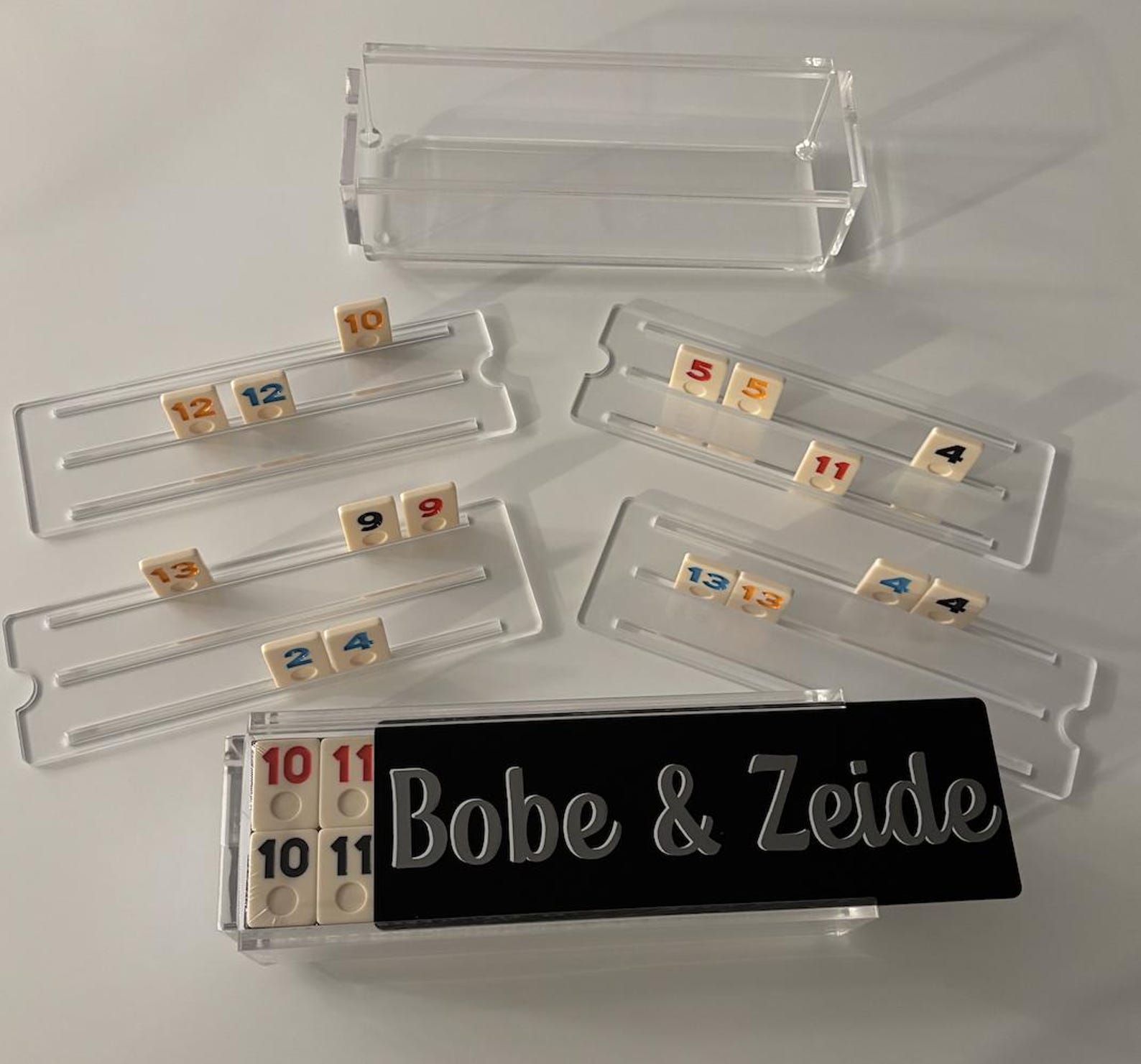 Personalized Luxury Acrylic Rummikub Set - Custom Name Opaque White Lid ...