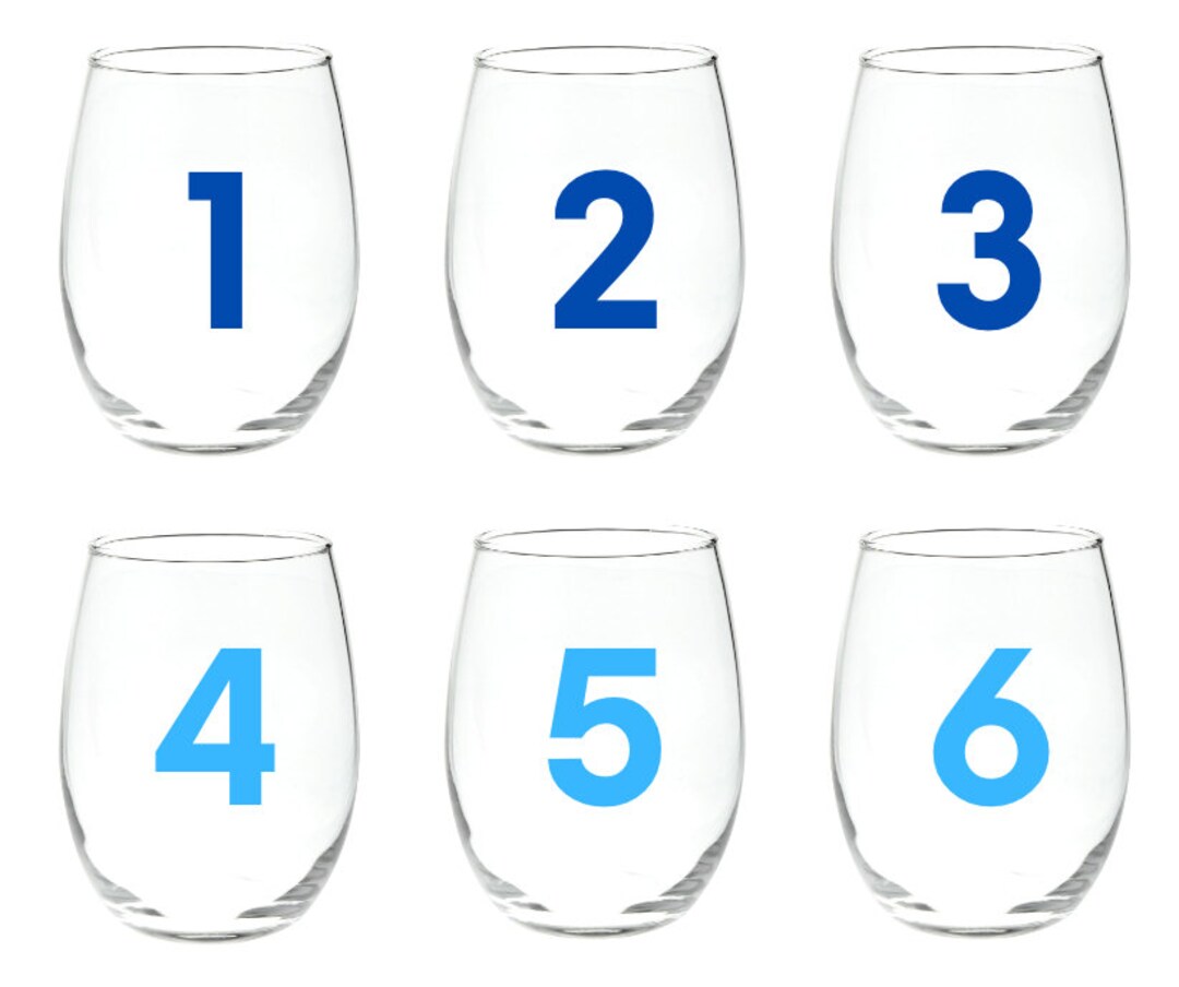 Set of 6 Stemless Personalized Acrylic Wine Glasses Etsy