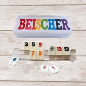 Personalized Rummikub Set | Modern Lucite Board Game - White