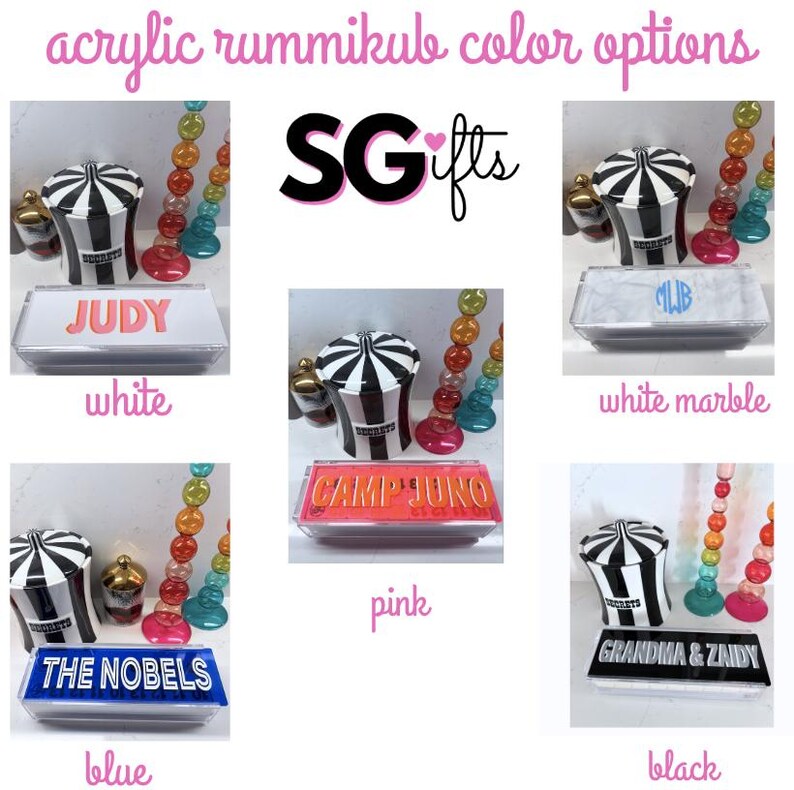 Lucite Rummikub Personalized Rummikub Set | Modern Lucite Board Game - White - Etsy