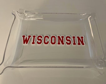 Classic College 6" x 8" acrylic Pinch Tray - Wisconsin Badgers