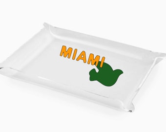 Classic College 6" x 8" acrylic Pinch Tray- University of Miami