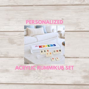 Personalized Rummikub Set | Modern Lucite Board Game - White