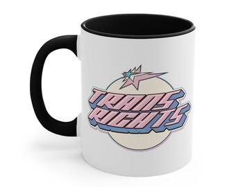 Trans Rights colourful accent mug